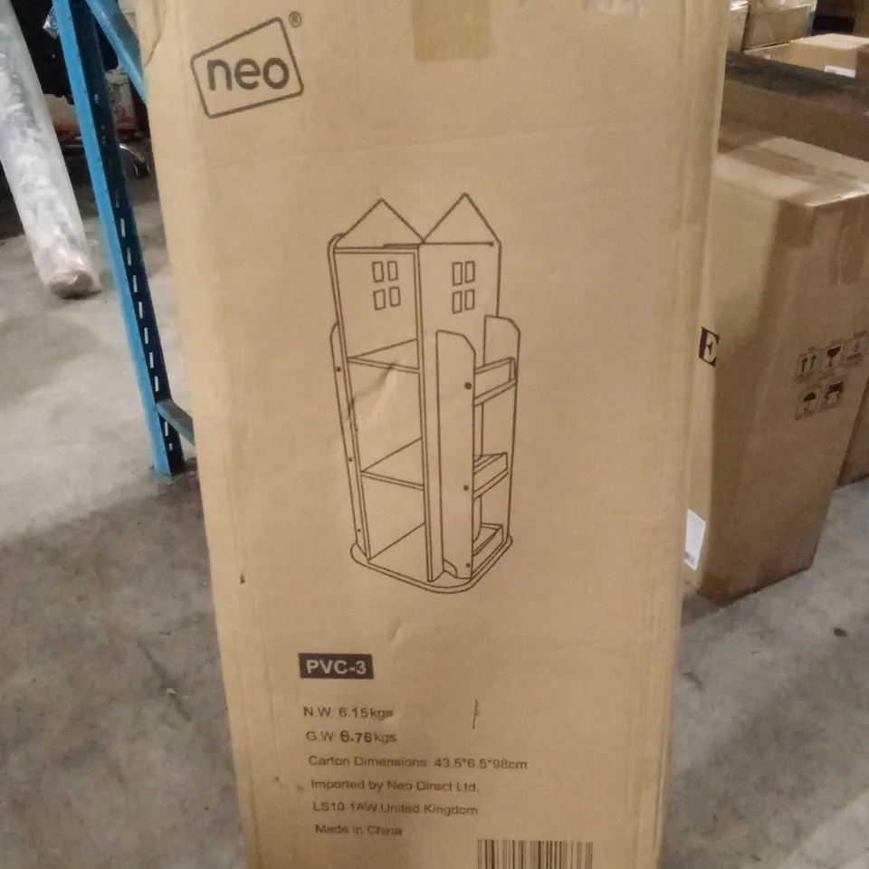 BOXED NEO HOUSE SHAPED 360 ROTATING KID'S FREESTANDING BOOKSHELF