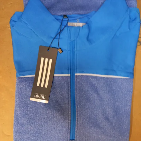 ADIDAS QUARTER ZIP GOLF JUMPER IN BLUE UK SIZE S