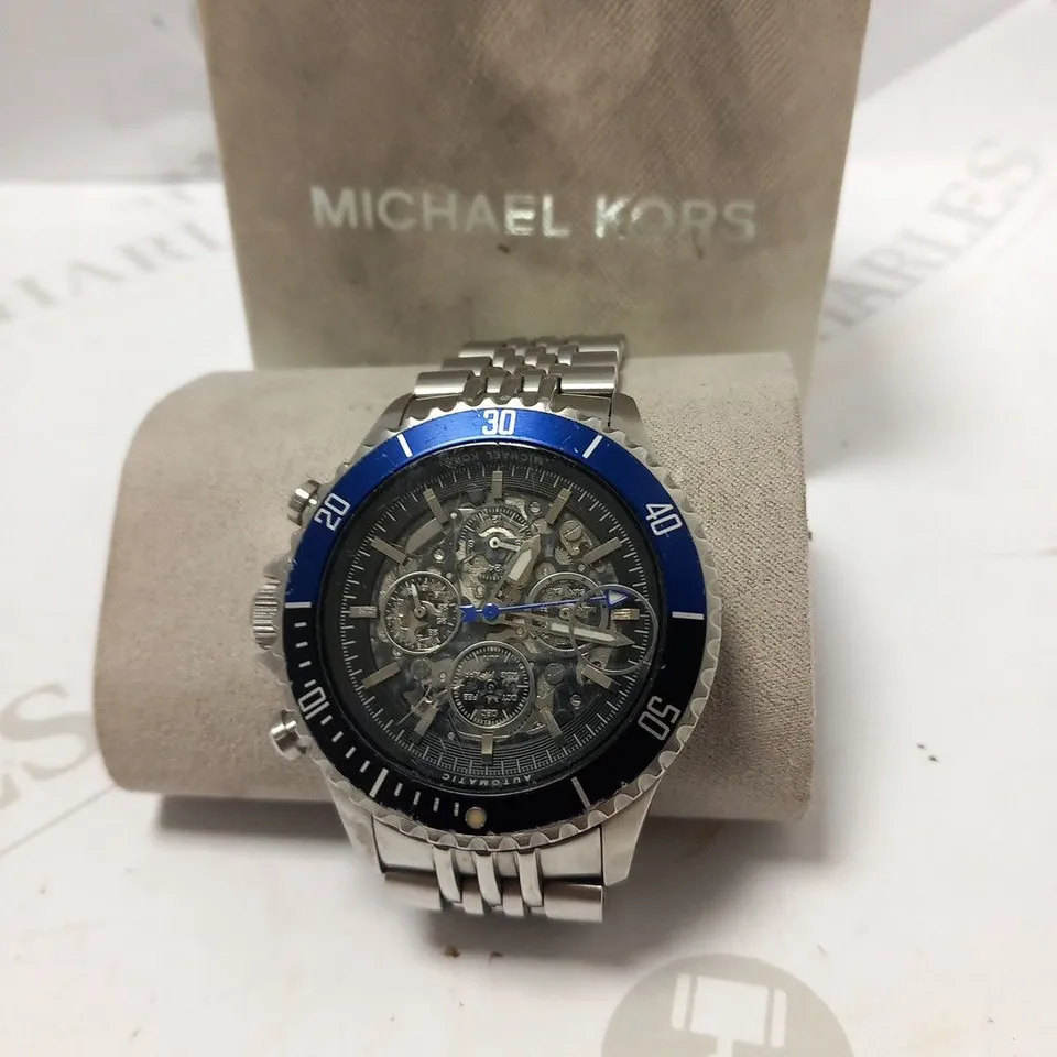 BOXED MICHAEL KORS BAYVILLE STAINLESS STEEL WRIST WATCH