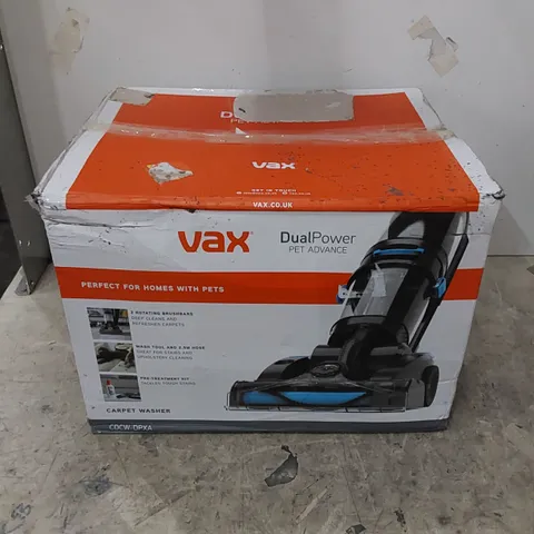 BOXED VAX DUAL POWER PET ADVANCE CARPET WASHER