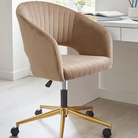 BOXED SOLAR OFFICE CHAIR WITH WHEELS - TAUPE