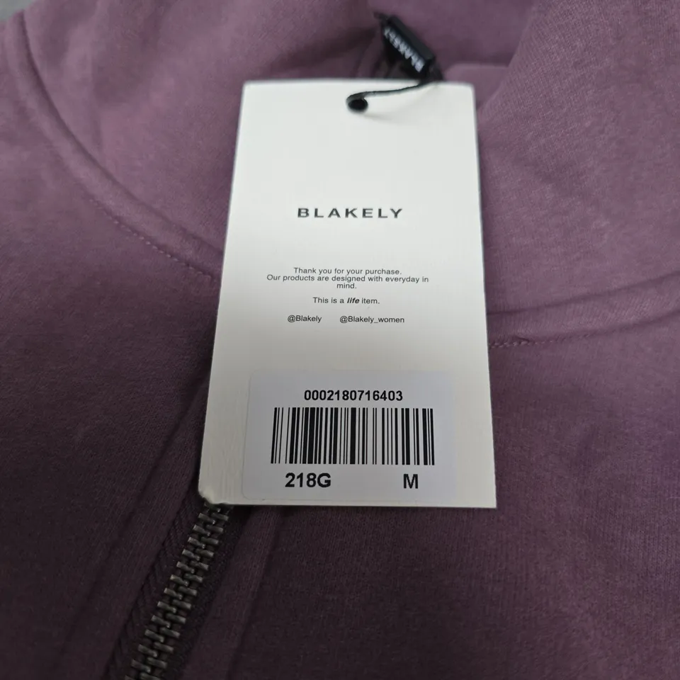 BLAKELY WOMEN'S ZIP-NECK FLEECE HOODIE - PURPLE, UK SIZE M