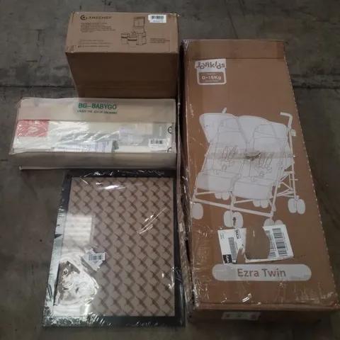 PALLET CONTAINING ASSORTED PRODUCTS INCLUDING JUICER, PICTURE FRAME, TWIN STROLLER, BABY PLAY MAT & BROKEN LAPTOPS