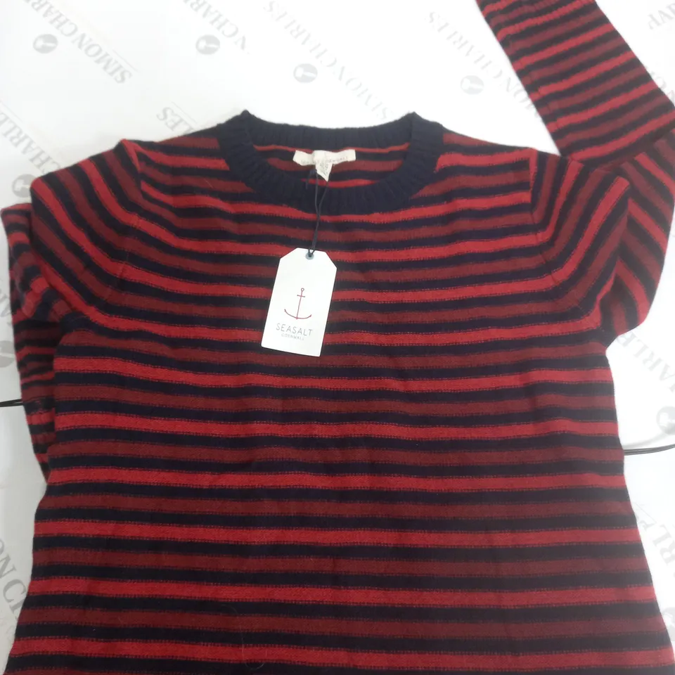 SEASALT CORNWALL KNITTED STRIPED JUMPER - UK 10