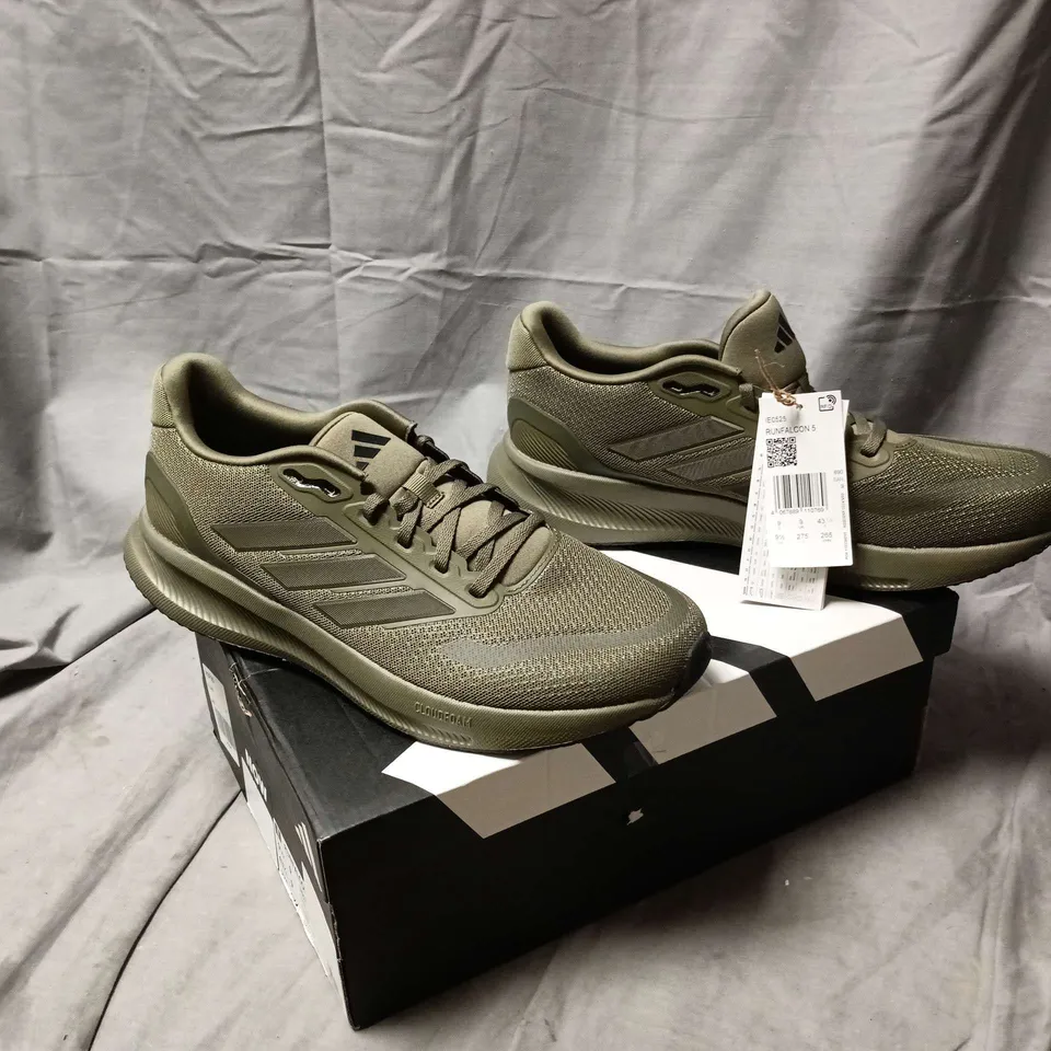 ADIDAS RUNFALCON 5 - CLOUDFOAM RUNNING TRAINERS - OLIVE/KHAKI - UK SIZE 9
