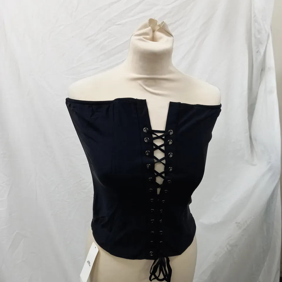 PACKAGED URBAN OUTFITTERS BLACK CROP TOP SIZE UK M