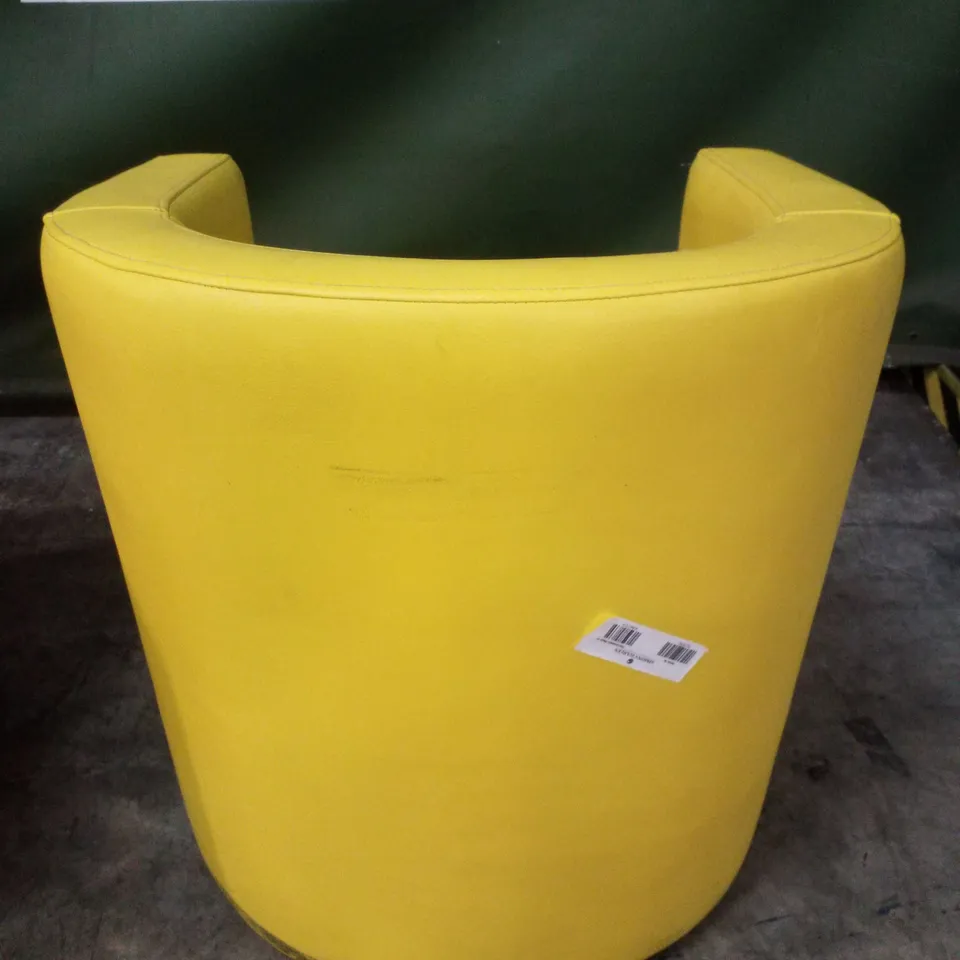 SET OF 4 BISTRO/CAFÉ LEATHER LOUNGE BUCKET CHAIRS - YELLOW, PINK, PURPLE & BLUE