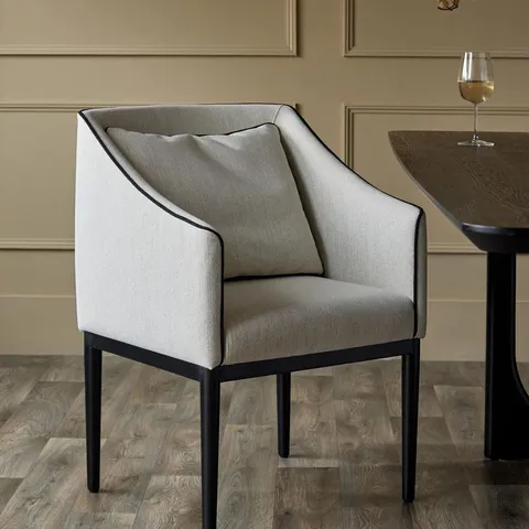 BOXED DANETTI JULEP IVORY DUAL TONE FABRIC DINING CHAIR