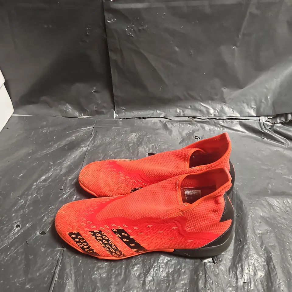 ADIDAS PREDATOR - BRIGHT ORANGE KNIT UPPER, SOCK STYLE UK SIZE 7