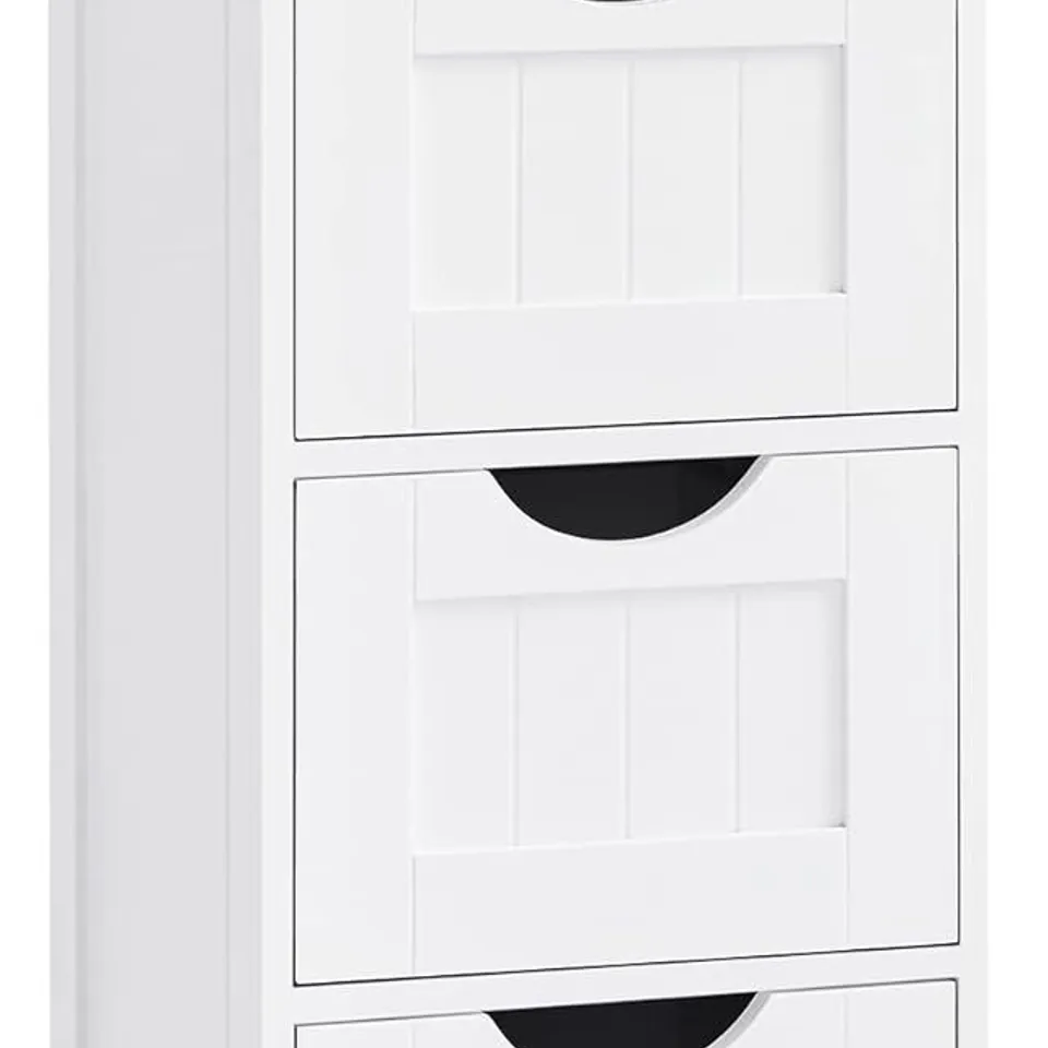 BOXED VASAGLE BATHROOM FLOOR STORAGE CABINET - WHITE 