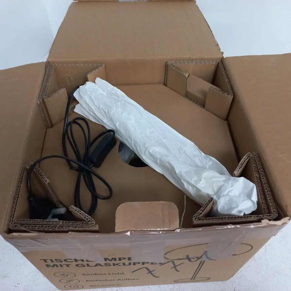 BOXED LIVMORE GLASS DOME TABLE LAMP