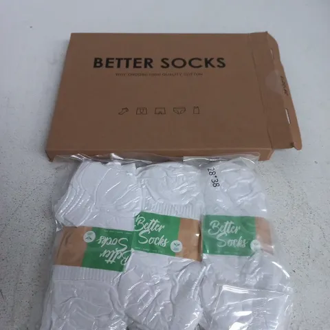 BETTER SOCKS WHITE COTTON SOCKS – 10 PAIRS, MENS UK 7–11