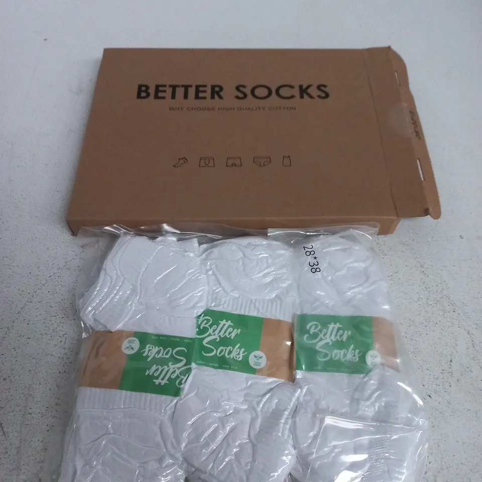 BETTER SOCKS WHITE COTTON SOCKS – 10 PAIRS, MENS UK 7–11