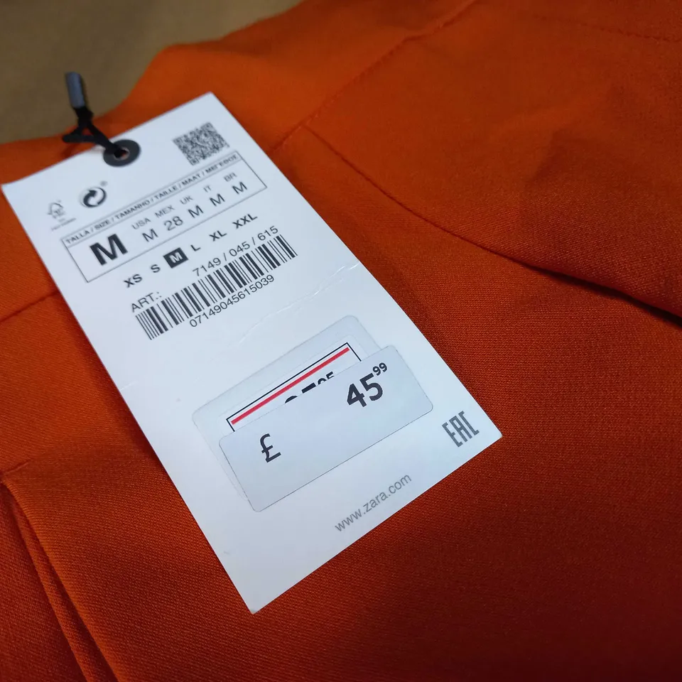 ZARA BURNT ORANGE WIDE LEG TROUSERS - MEDIUM