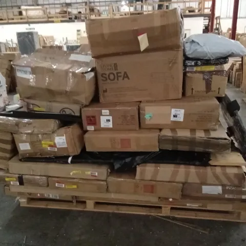 PALLET OF ASSORTED INCOMPLETE FURNITURE PARTS AND PIECES 