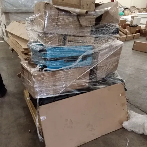 PALLET OF ASSORTED HOUSEHOLD ITEMS TO INCLUDE; AIR COOLER, SUITCASES ETC