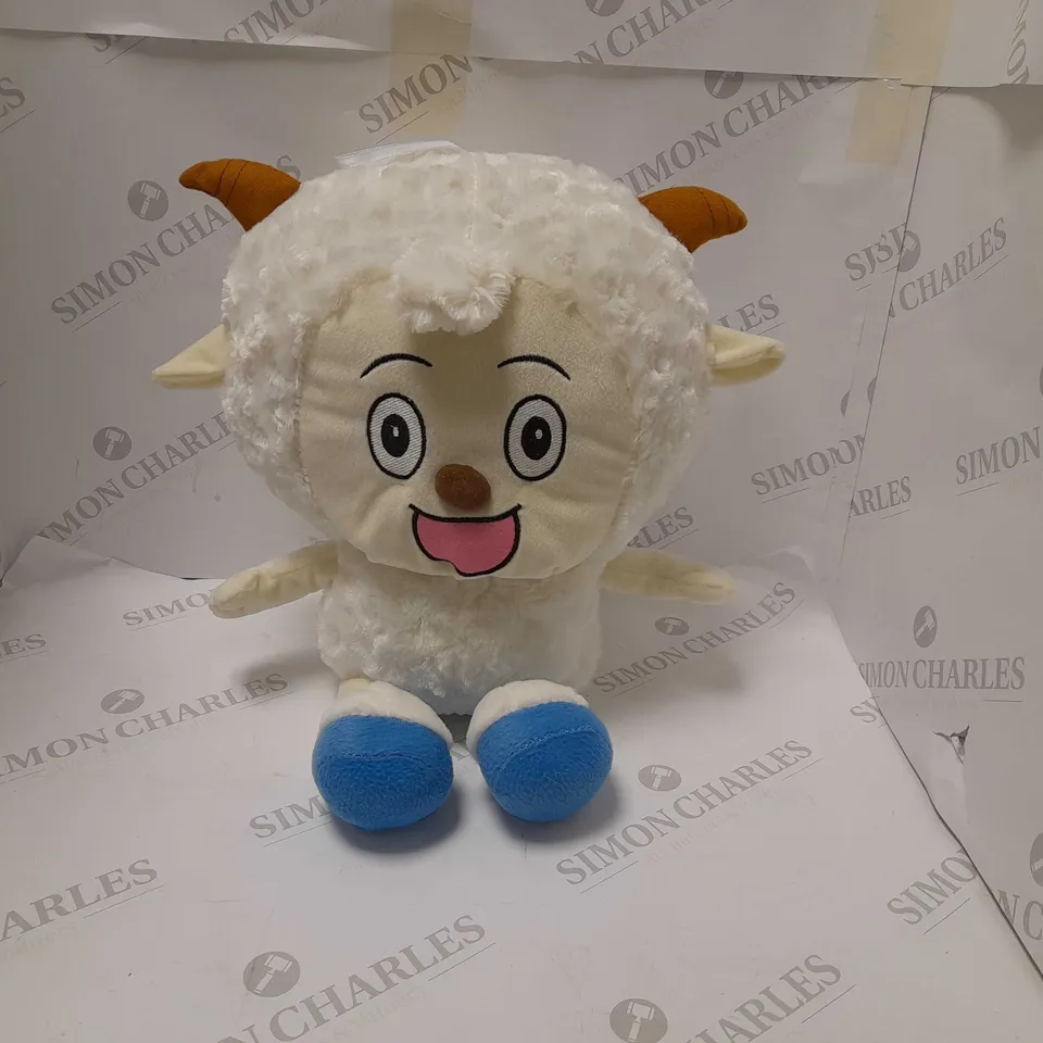TWO ASSORTED BRAND NEW SOFT TOYS TO INCLUDE; PLEASANT THE GOAT & RED CHINESE STYLE RABBIT
