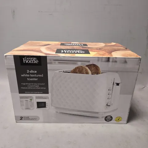 SEALED 2 SLICE WHITE TEXTURED TOASTER 