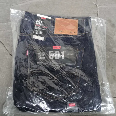 BAGGED LEVIS 501 ORIGINAL JEANS IN NAVY - W38/L32