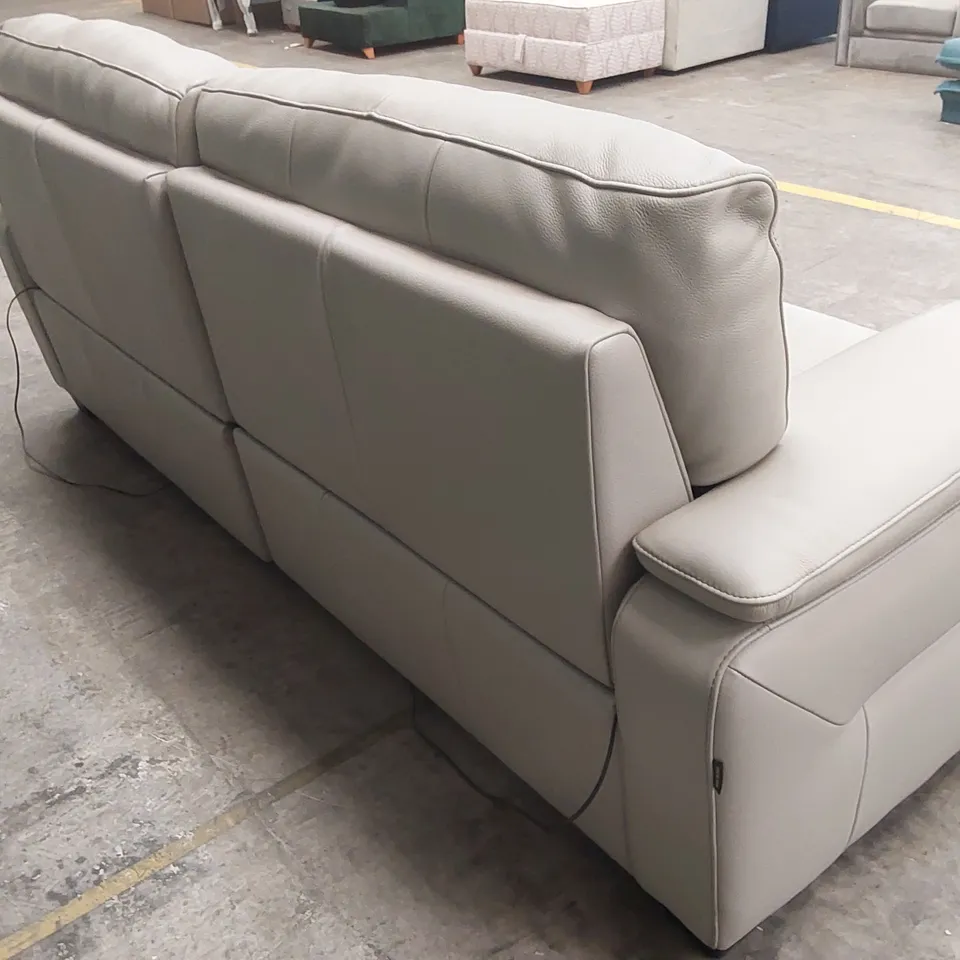 QUALITY DESIGNER ITALIAN MADE GRADO 3 SEATER LEATHER UPHOLSTERED ELECTRIC RECLINER SOFA 