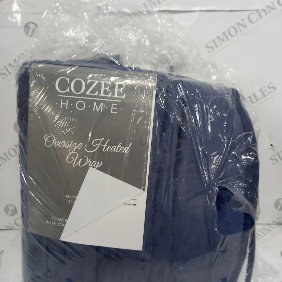 COZEE HOME OVERSIZED HEATED WRAP IN NAVY