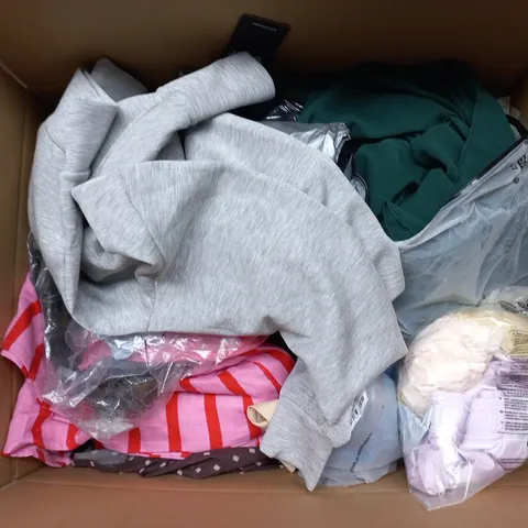 APPROXIMATELY 35 ASSORTED CLOTHING ITEMS IN VARIOUS SIZES, STYLES & COLOURS TO INCLUDE BRANDS SUCH AS STRADIVARIUS, OUTCAST, MNG, ETC - COLLECTION ONLY
