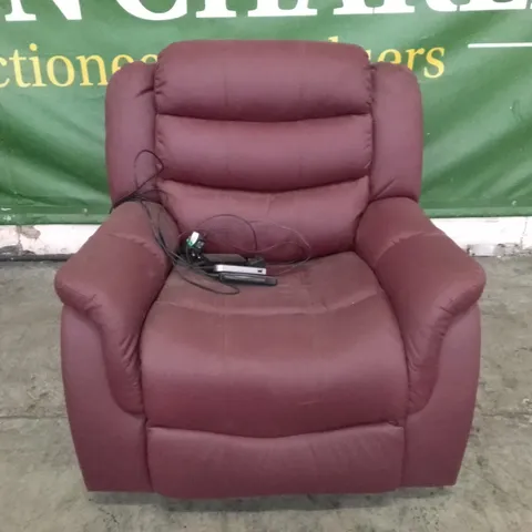 QUALITY DESIGNER STAMFORD 2 SEATER MANUAL RECLINER SOFA - BURGUNDY LEATHER