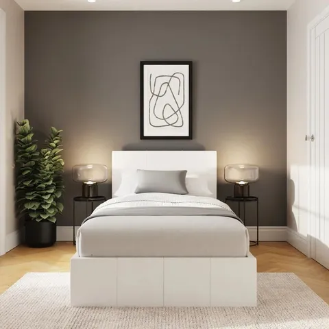 BOXED BASSO UPHOLSTERED SINGLE 3' SIDE LIFT OTTOMAN BED (2 BOXES)