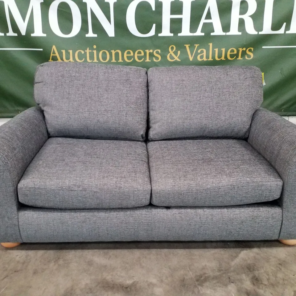 QUALITY DESIGNER 2 SEATER SOFA - GREY FABRIC
