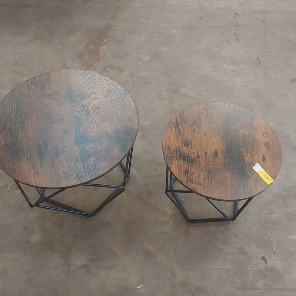 APISON 2 PIECE COFFEE TABLE SET COLOUR: RUSTIC BROWN/BLACK