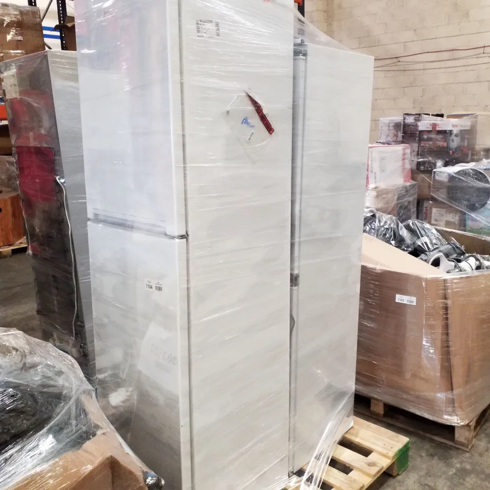 BEKO CFG4501W FRIDGE FREEZER WITH WATER DISPENSER AND HOOVER INTEGRATED FROST FREE FRIDGE FREEZER 228L- UNPROCESSED RAW RETURNS