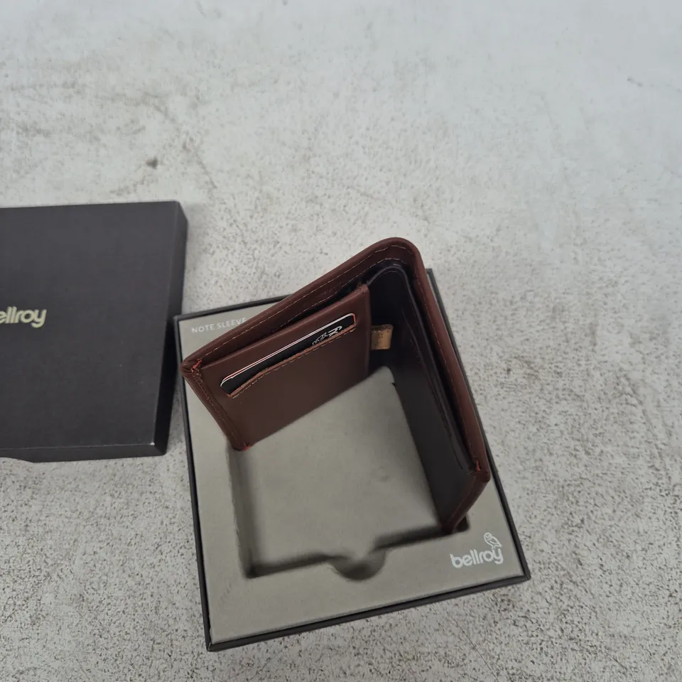 BELLROY NOTE SLEEVE WALLET – BROWN LEATHER, BOXED