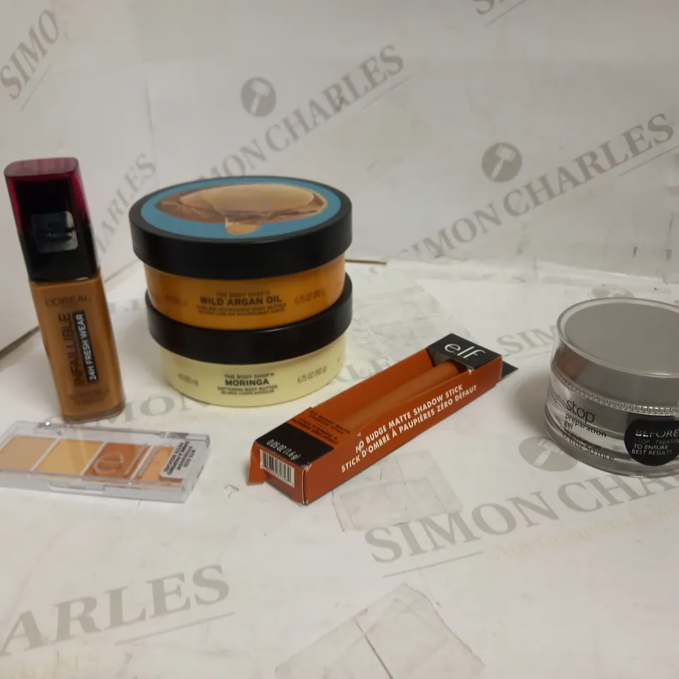 LOT OF APPROXIMATELY 20 ASSORTED HEALTH & BEAUTY ITEMS, TO INCLUDE THE BODY SHOP BODY BUTTERS, L'OREAL FOUNDATION, STOP SKIN PREP GEL, ETC