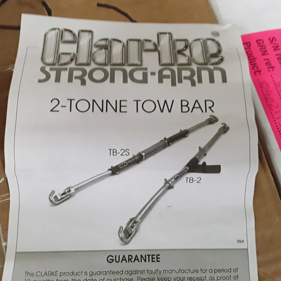 CLARKE TB-2S TOWING BAR WITH SPRING DAMPER
