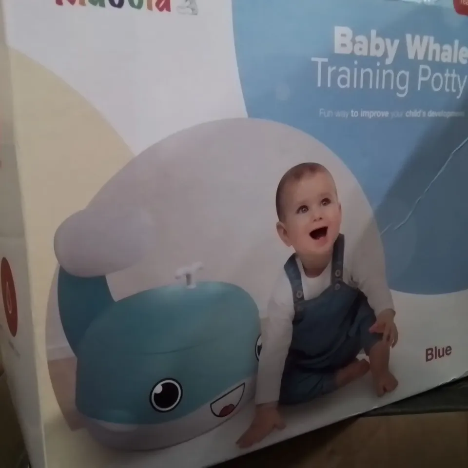 BOXED KIDOOLA BABY WHALE TRAINING POTTY BLUE