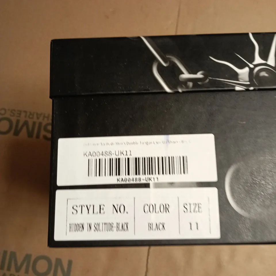 KOI KC HIDDEN IN SOLITUDE BLACK LEATHER SHOES – UK 11 (KA00488-UK11)