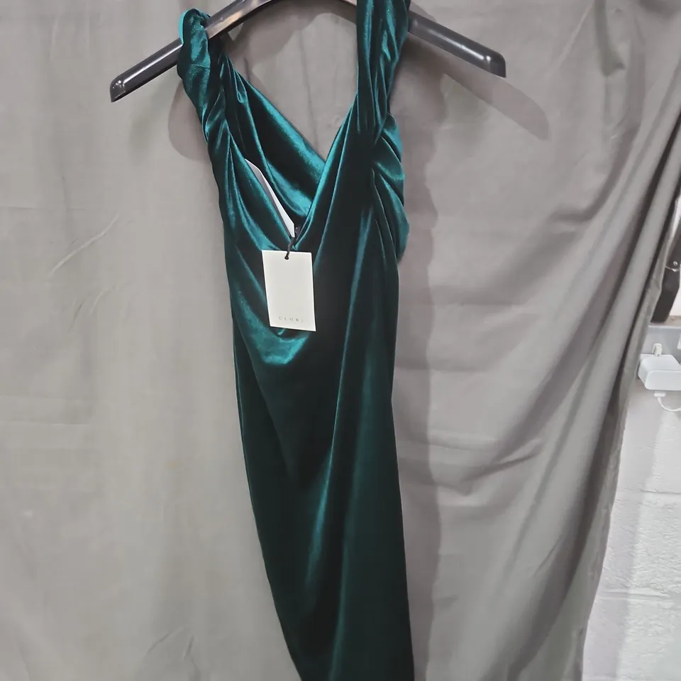 CLUB L LONDON EMERALD GREEN VELVET DRESS – UK 14