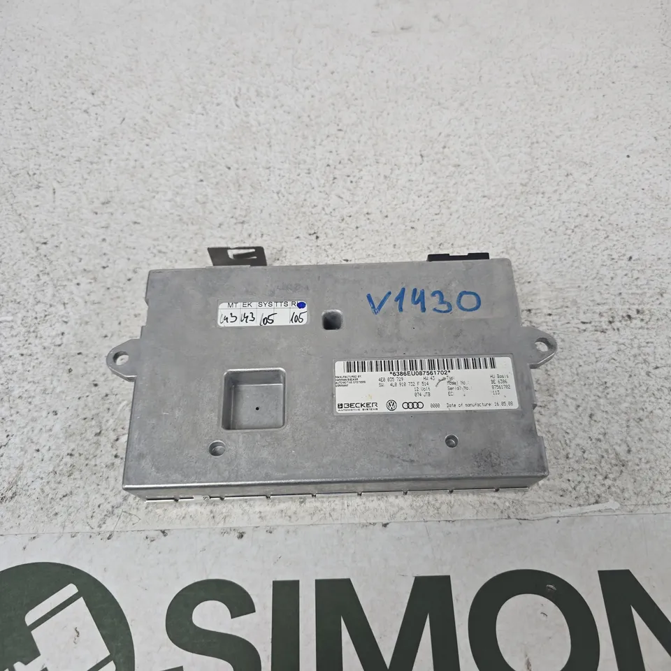 BECKER AUTOMOTIVE SYSTEMS MULTIMEDIA SYSTEM UNIT CONTROLLER – VOLKSWAGEN/AUDI (V1430)