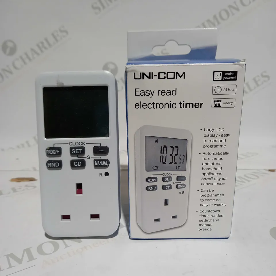 UNI-COM EASY READ DIGITAL ELECTRONIC TIMER SOCKET