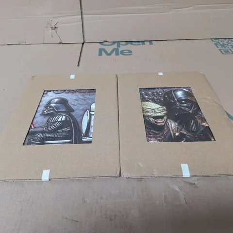 SET OF 2 STAR WARS COMEDY SIGNS DARTH VADER YODA