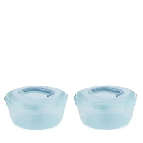 LOCK & LOCK SET OF 2 SERVE & STORE BOWLS WITH HANDLE LIDS 5L