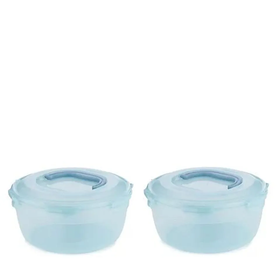 LOCK & LOCK SET OF 2 SERVE & STORE BOWLS WITH HANDLE LIDS 5L