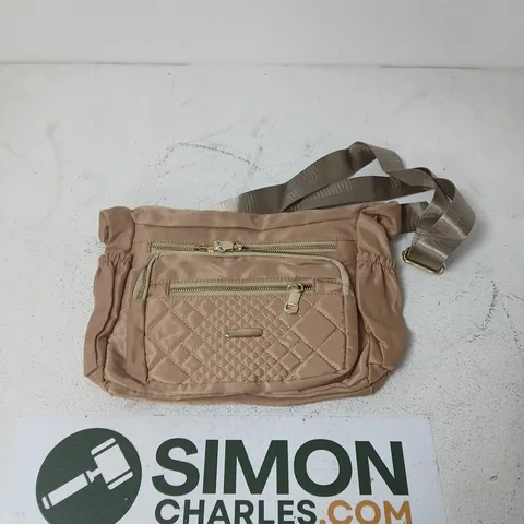 LOT OF 5 BEIGE QUILTED CROSSBODY BAG WITH ZIP POCKETS