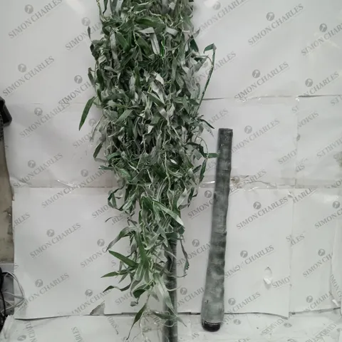 BOXED ALISON CORK 180CM PRE-LIT GREEN LEAF DETAIL INDOOR WILLOW TREE [COLLECTION ONLY]