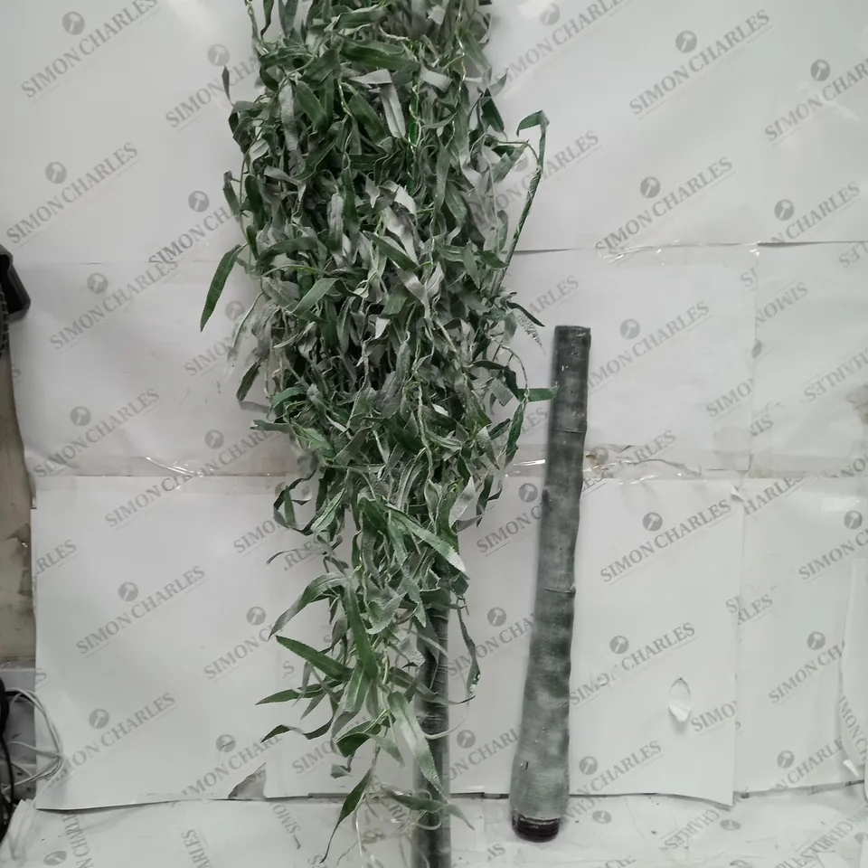 BOXED ALISON CORK 180CM PRE-LIT GREEN LEAF DETAIL INDOOR WILLOW TREE [COLLECTION ONLY]