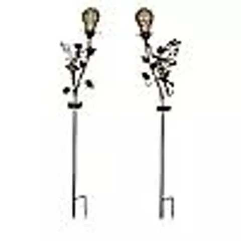 Garden Stories Set of 2 Metal Fairy Globe Stake Lights