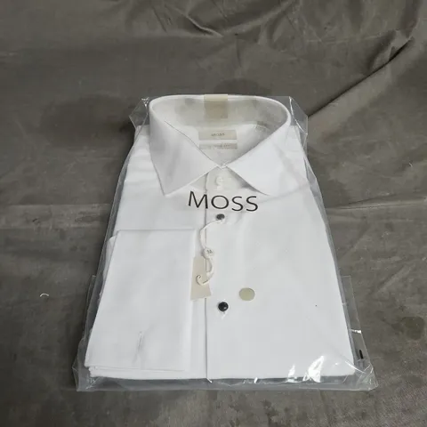 MOSS TAILORED FIT TEXTURED SHIRT IN WHITE SIZE 16/40 1/2