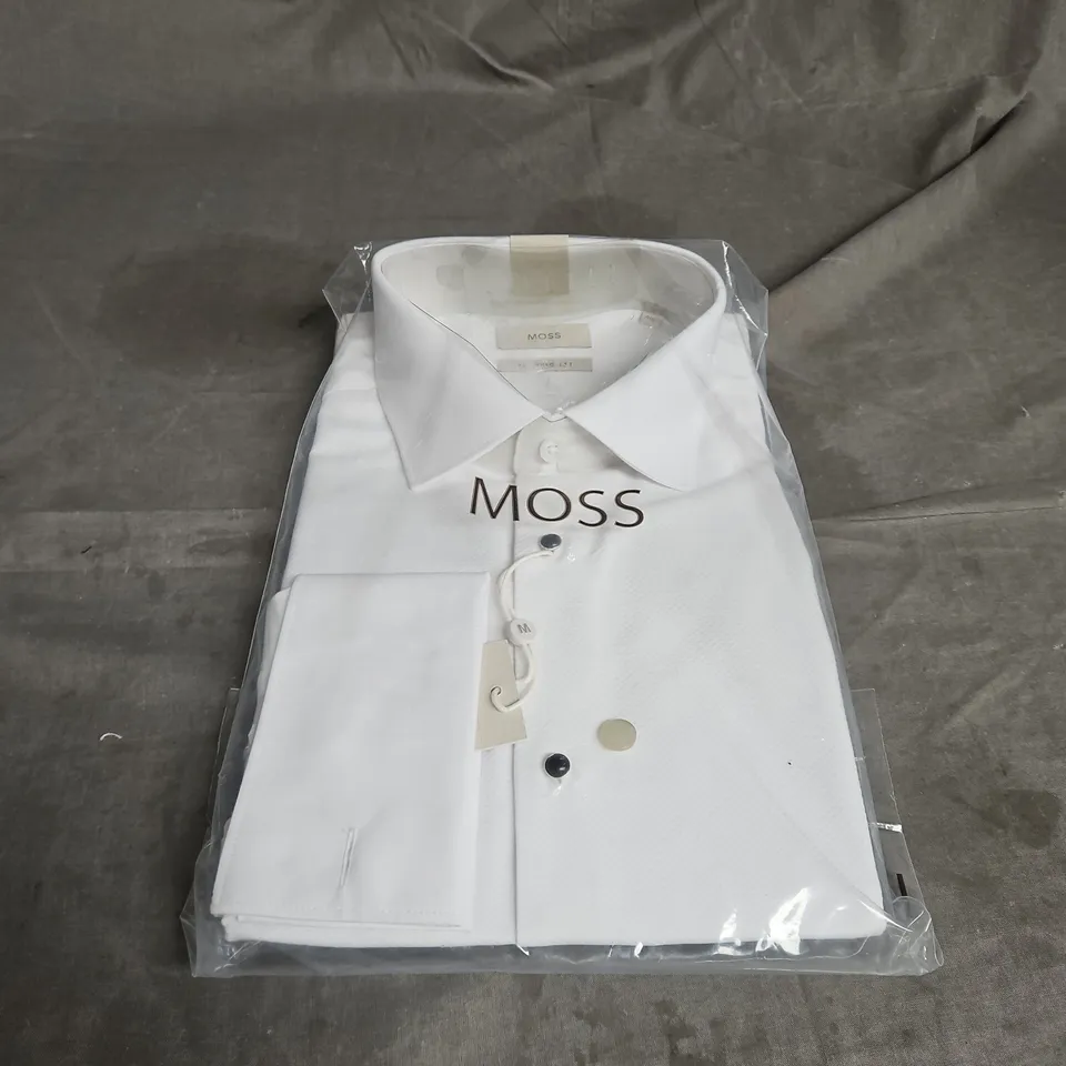 MOSS TAILORED FIT TEXTURED SHIRT IN WHITE SIZE 16/40 1/2