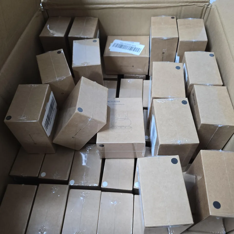 BOX OF APPROXIMATELY 40 X BC MASTER TRUE WIRELESS EARBUDS – BOXED 