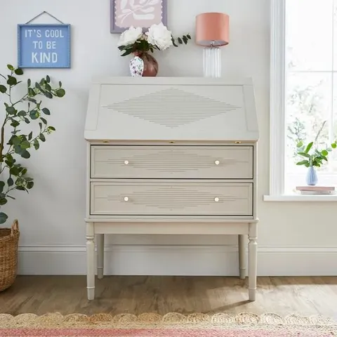 BOXED OTTILIE BUREAU DESK, STONE (1 BOX)